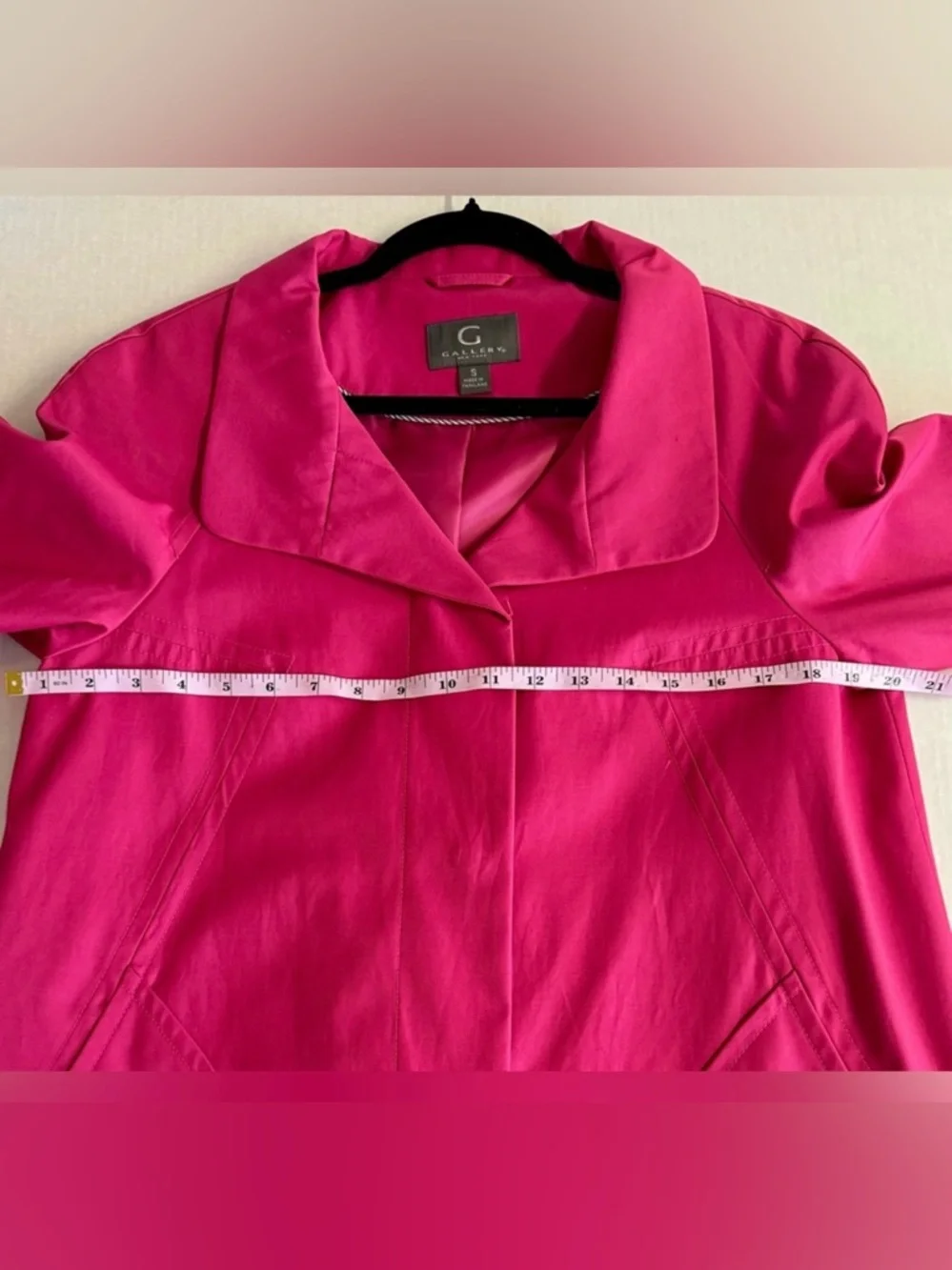 Gallery Retro Bright Pink Single-Breasted Swing Coat.Vintage Vibes.Size S